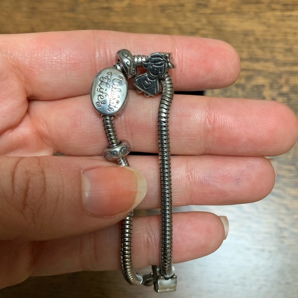 CONNECTIONS HALLMARK Stainless Steel Celebrate Life Bracelet with Charms 8 Inch - Picture 8 of 8